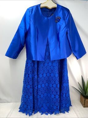 NINA NISCHELLE ROYAL BLUE 2 PIECE DRESS FTL-06-052